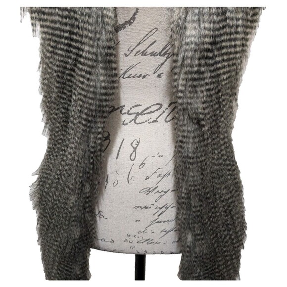 WHBM Sweater XS Faux Fur Open Front Knit Back Fur Front Mob Wife - Picture 6 of 12